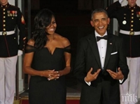 Мишел Обама със сензационна рокля и деколте 